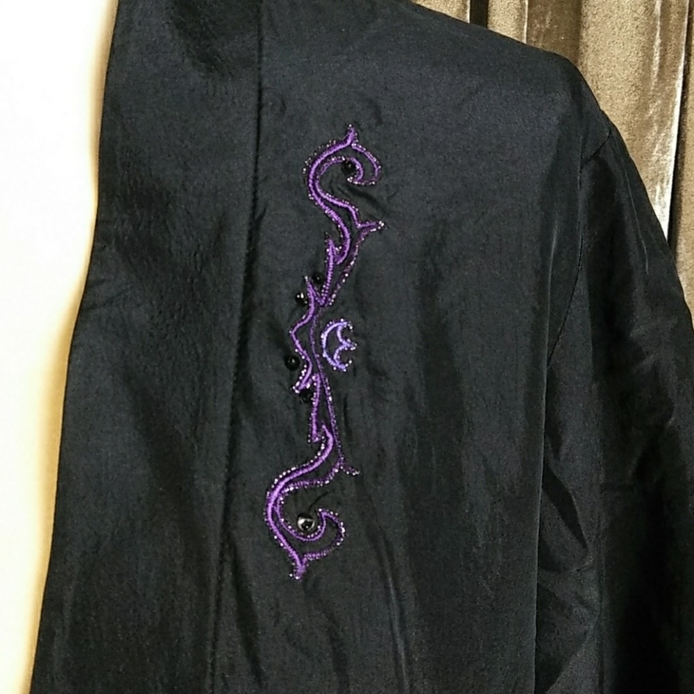 Size 6 DUE per DUE Navy Fringe Jacket - Picture 2 of 7